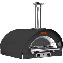 Load image into Gallery viewer, 45-degree angle view of the black-colored Belforno Grande Countertop Gas-fired Pizza Oven