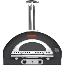 Load image into Gallery viewer, Front view of the linen-colored Belforno Grande Countertop Gas-fired Pizza Oven with see-through steel door