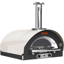 Load image into Gallery viewer, 45-degree angle view of the linen-colored Belforno Grande Countertop Gas-fired Pizza Oven