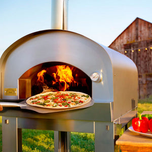 Solé Gourmet Italia Outdoor Wood-fired Pizza Oven with Cart
